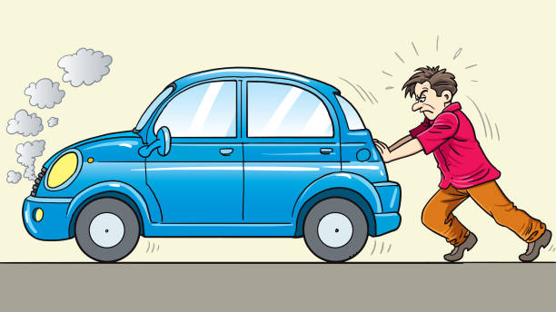 pushing broken car