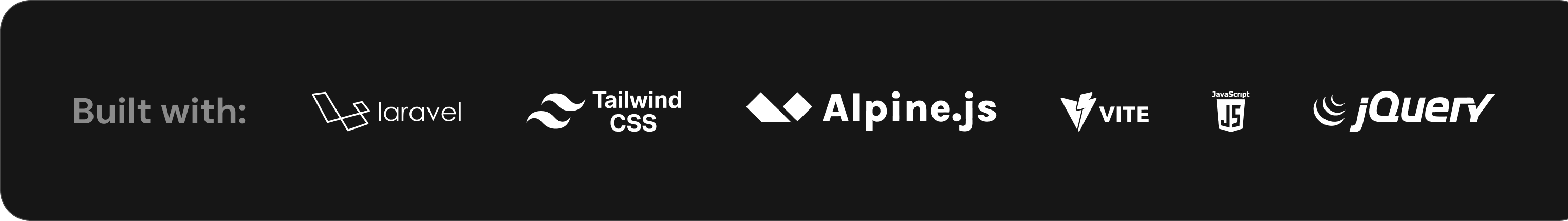 Built with Laravel, Tailwind CSS, Alpine.js, Vite, JavaScript, and jQuery