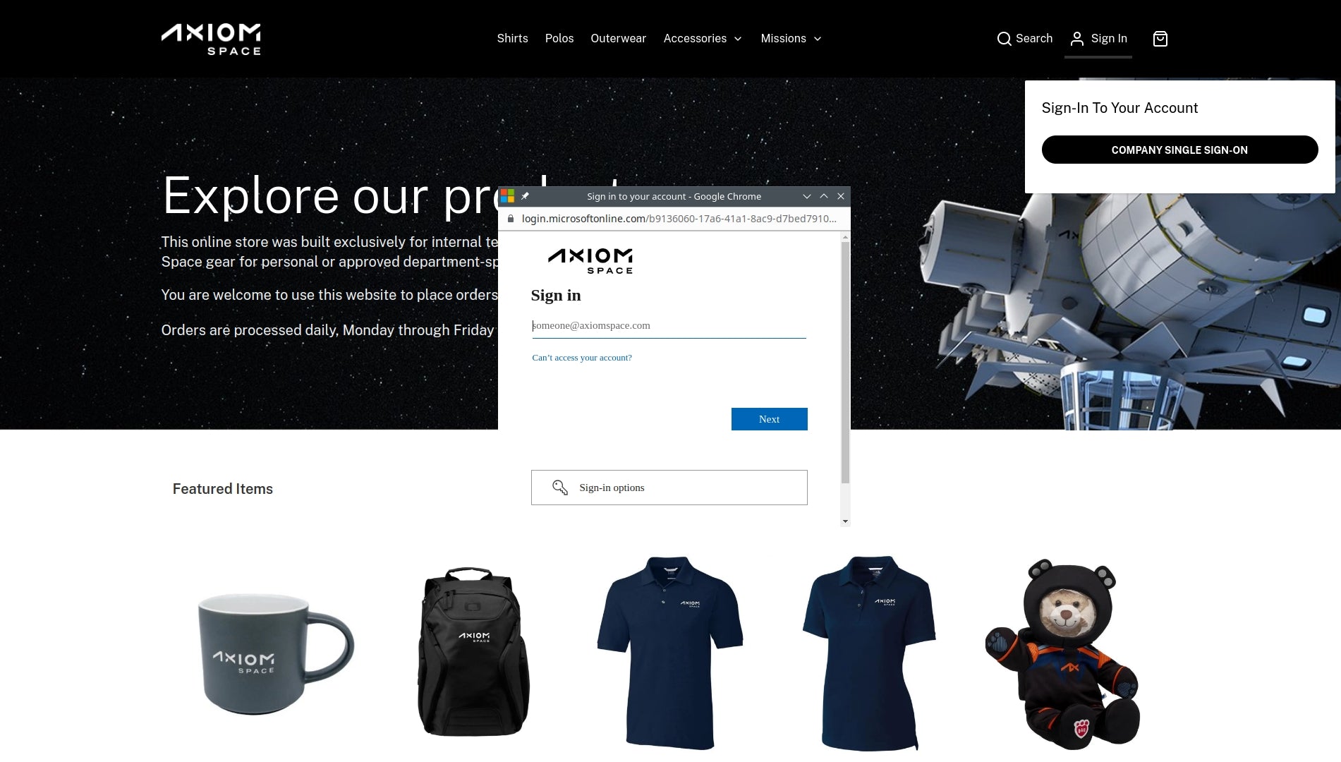 Axiom Space Log In