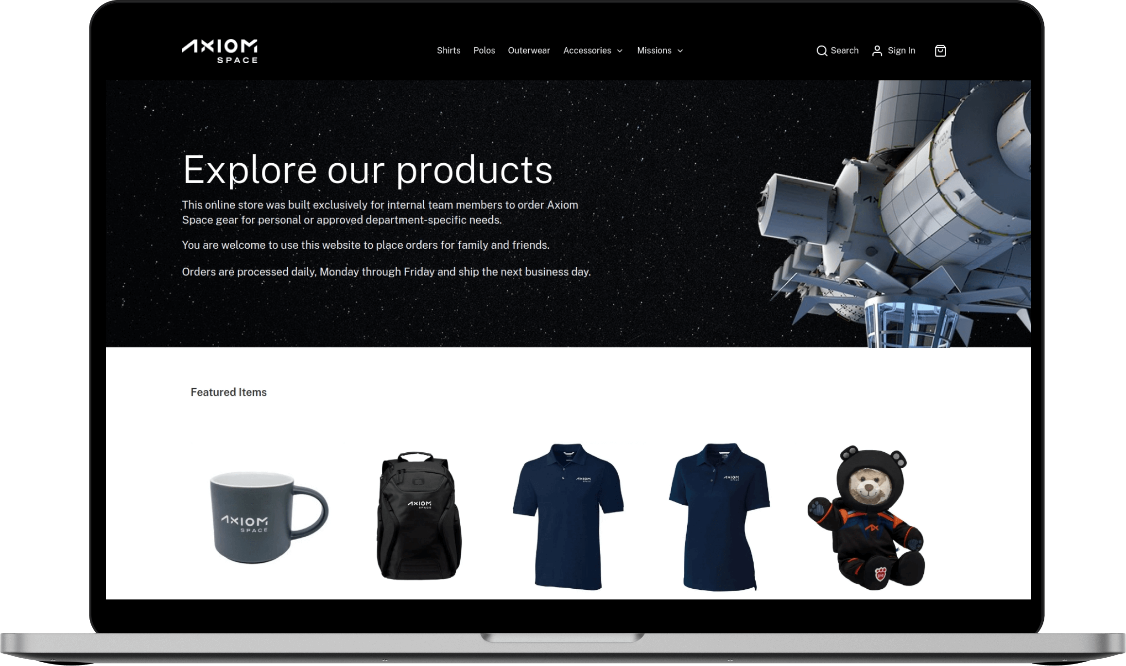 Axiom Space Home Page