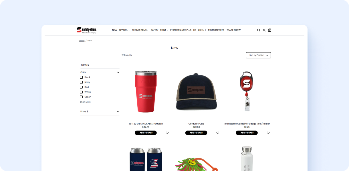 Clean Harbor Catalogue view