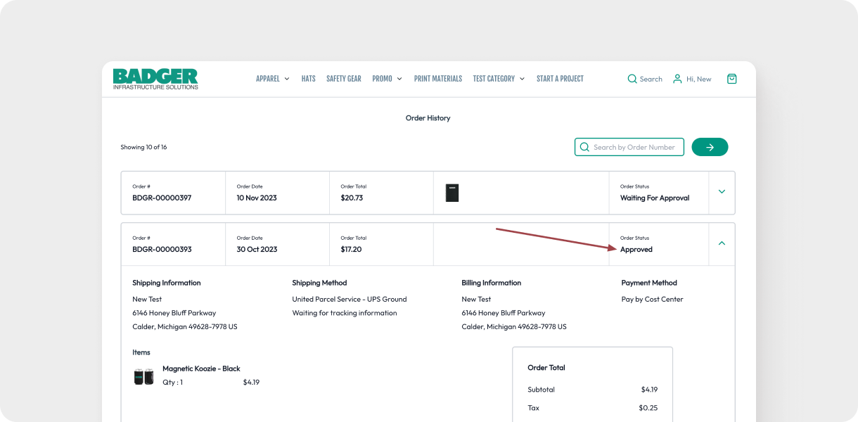 Checkout experience
