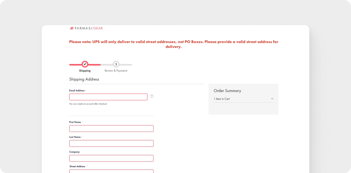 Checkout Page