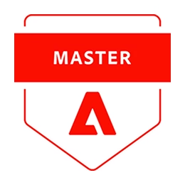Adobe certification badge marked Master