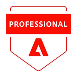 Adobe certification badge marked Professional