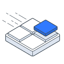 Isometric icon of a gauge on a plate with a shield beside it